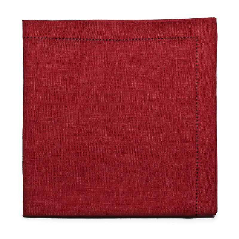 Pure Large Napkin with Button Stitch - Pure Red