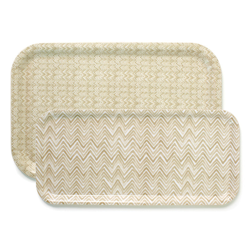 Chevron Trays - Multi Flax