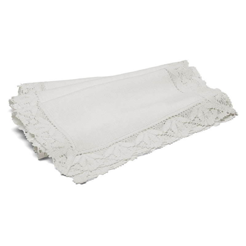 Long Table Runner - Lace Border - Soft White | Teroforma