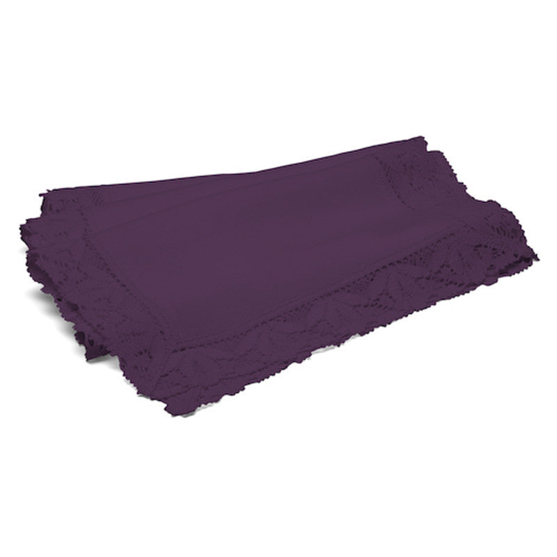 Long Table Runner - Lace Border - Rich Purple  | Teroforma