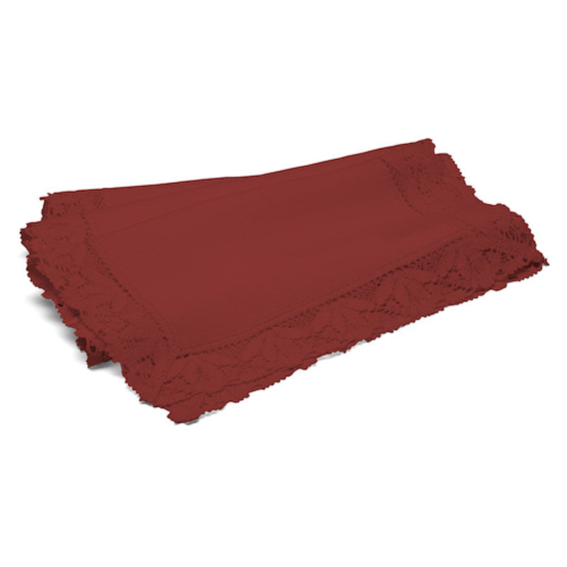 Long Table Runner - Lace Border - Pure Red  | Teroforma